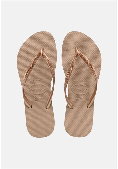 Slim women's beige flip flops HAVAIANAS | 40000303581