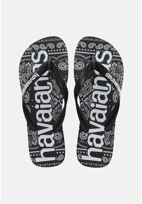 Black men's flip flops with prints HAVAIANAS | 41484490090