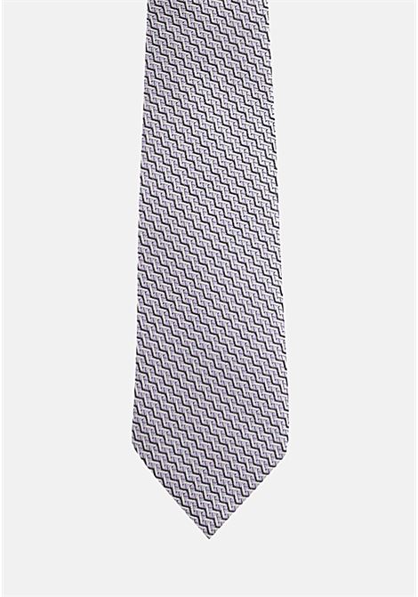 Gray men's silk tie with abstract pattern LANVIN | 2059/5C.