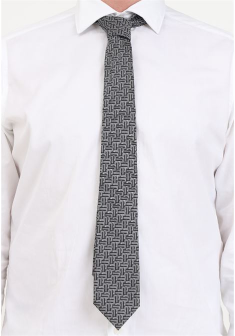 Gray abstract patterned tie LANVIN | 31214