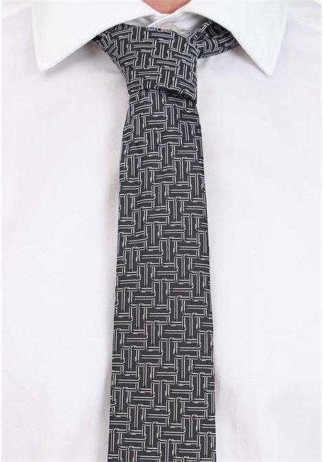Gray abstract patterned tie LANVIN | 31214
