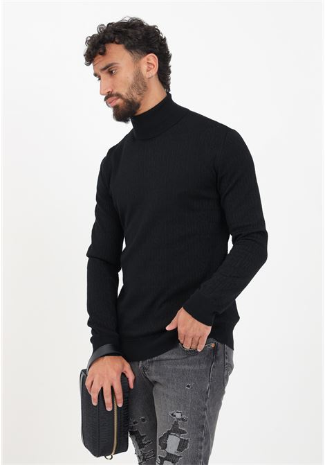 Black turtleneck sweater for men MOSCHINO | A090376001555