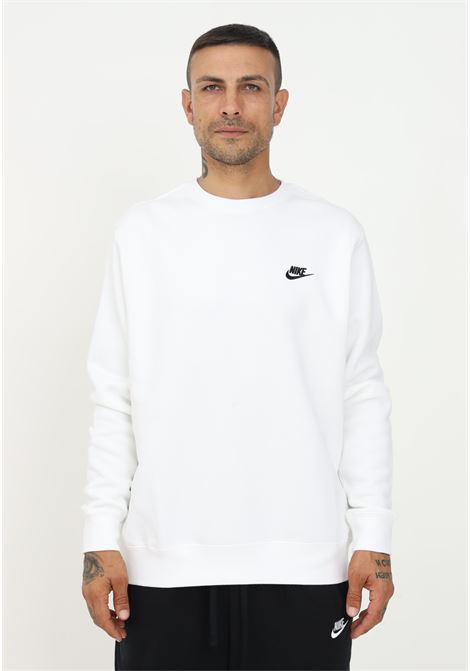 White Nike Sportswear Club Fleece crewneck sweatshirt for men and women NIKE | BV2662100
