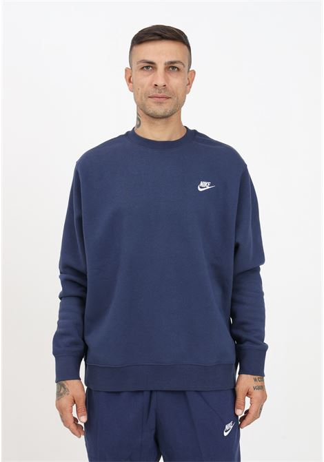 Nike Sportswear Club Fleece blue crewneck sweatshirt for men and women with contrasting logo NIKE | BV2662410