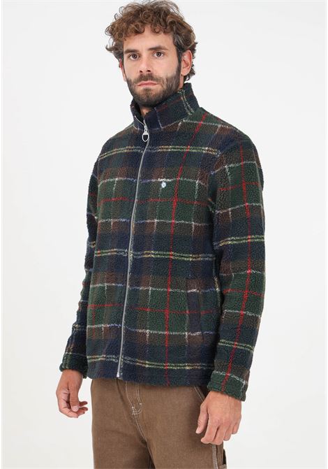 Giubbotto Pile sherpa con motivo tartan verde e blu da uomo BARBOUR | 242-MFL0187MFLTN11