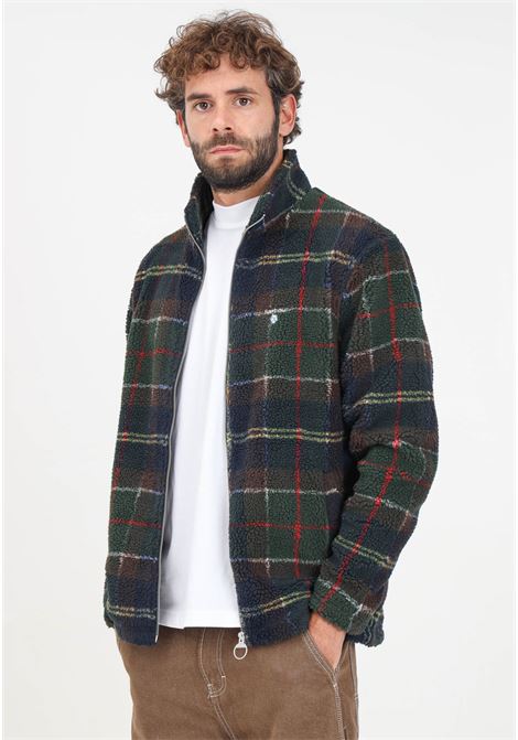 Giubbotto Pile sherpa con motivo tartan verde e blu da uomo BARBOUR | 242-MFL0187MFLTN11