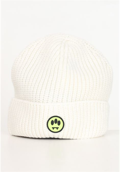 Cream wool hat for boys and girls with logo patch BARROW | F4BKJUHT03813