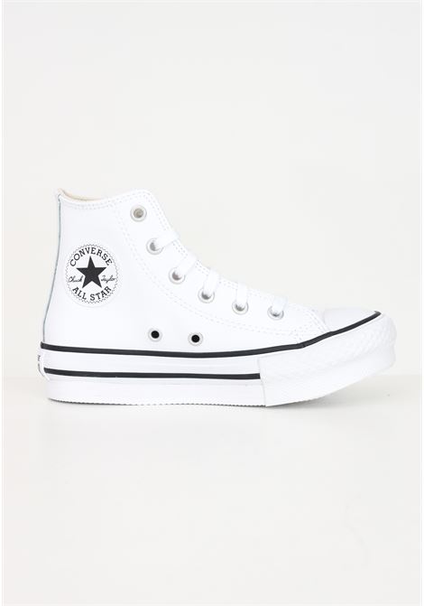 Sneakers Chuck Taylor All Star Platform Leather bianche per bambino e bambina CONVERSE | A01016C.