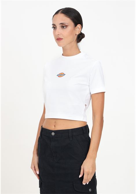 T-shirt crop bianca da donna DIckies | DK0A4XPOWHX1.