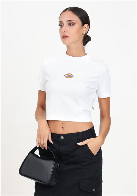 T-shirt crop bianca da donna DIckies | DK0A4XPOWHX1.