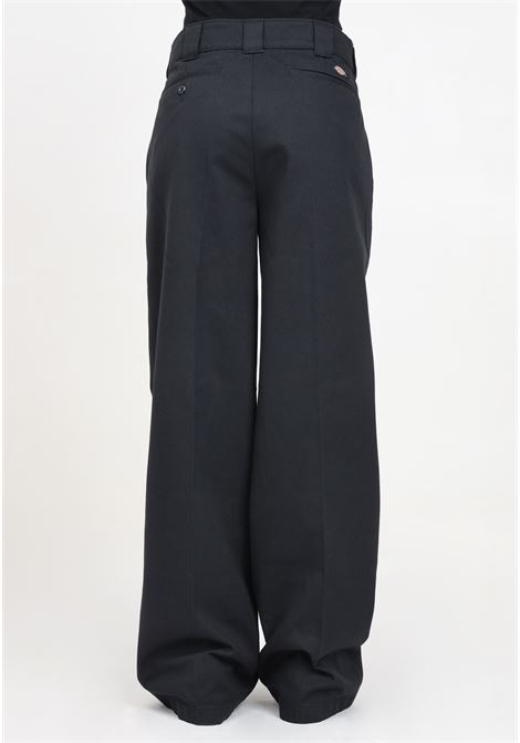 Black women's flared trousers with logo label on the back DIckies | DK0A4YSEBLK1.