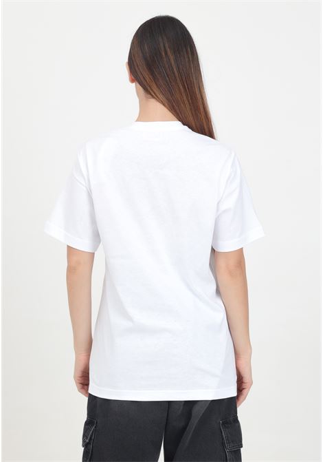 White short-sleeved T-shirt for women and girls with maxi Oval D logo DIESEL | J017880BEAFK100