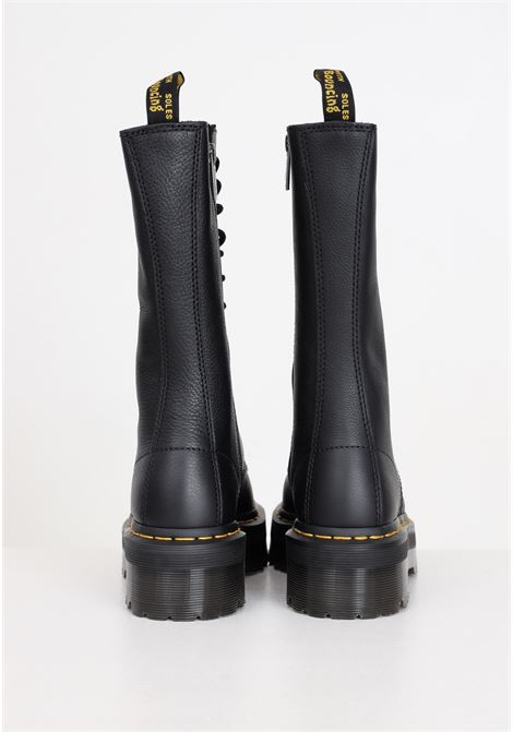 Black women's boots, high profile, yellow stitching, Pisa leather DR.MARTENS | 31426001.