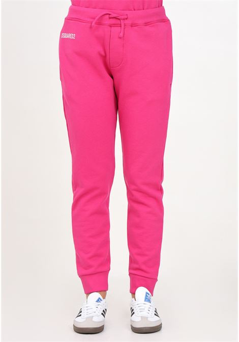 Fuchsia sports trousers for women and girls with logo print DSQUARED | DQ2527D003GDQ313