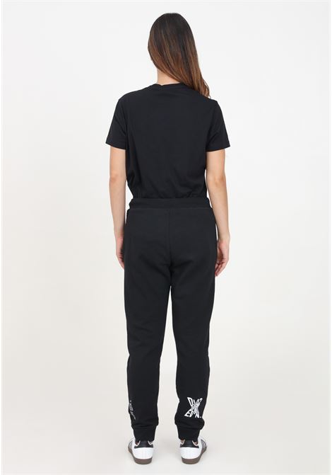 Pantalone sportivo nero per donna e bambina con stampa logo DSQUARED | DQ2527D003GDQ900