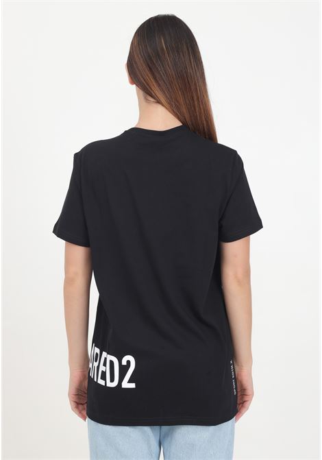 Black short-sleeved T-shirt for women and girls with logo print DSQUARED | DQ2537D004GDQ900