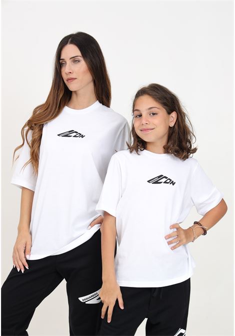 White short-sleeved T-shirt for women and girls with Icon print DSQUARED | DQ2659D00MVDQ100