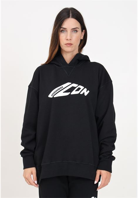 Black hoodie for women and girls with Icon print DSQUARED | DQ2664D003GDQ900