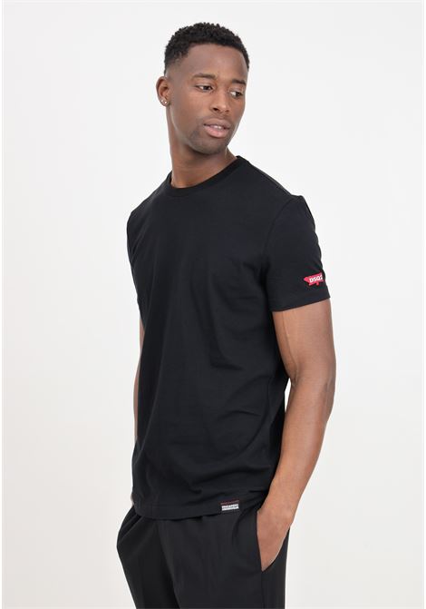 Black men's t-shirt with red logo patch DSQUARED2 | D9M204900001