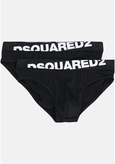 Set of two black men's briefs with logoed elastic band DSQUARED2 | DCX67003001