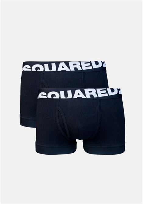 Black boxer shorts in a pack of 2 with logo elastic for men DSQUARED2 | DCXC9003001