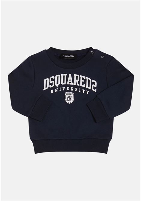 Felpa girocollo blu da neonato con stampa logo DSQUARED2 | DQ2501D0094DQ866