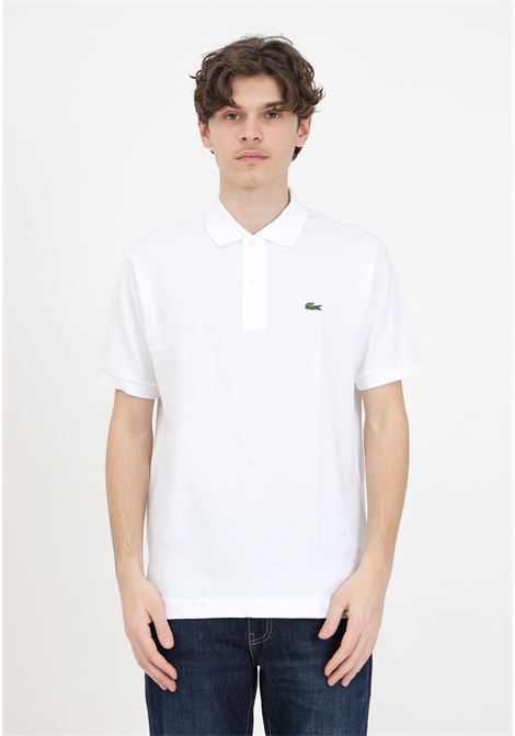 White polo shirt for men and women with crocodile logo patch LACOSTE | 1212001