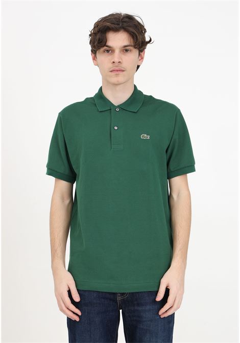 Dark green polo shirt for men and women with logo patch LACOSTE | 1212132