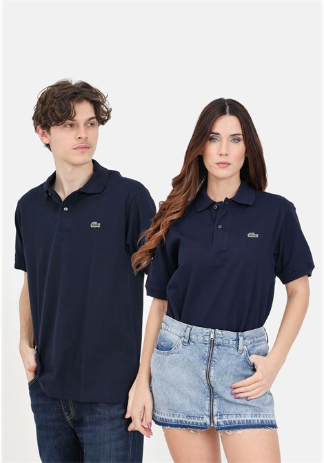 Midnight blue polo shirt for men and women with crocodile logo patch LACOSTE | 1212166