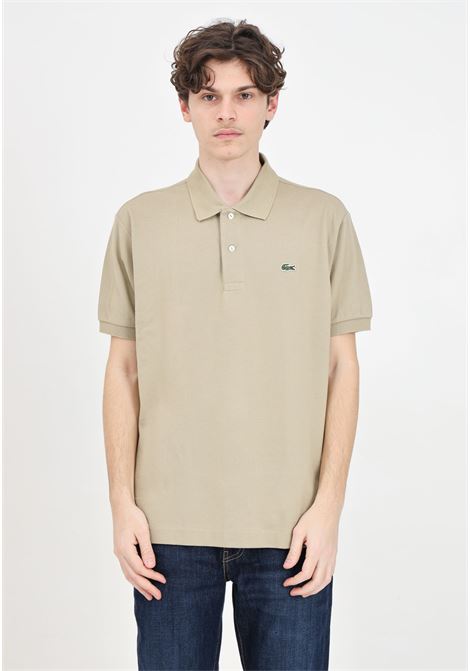 Beige men's and women's polo shirt with crocodile logo patch LACOSTE | 1212CB8