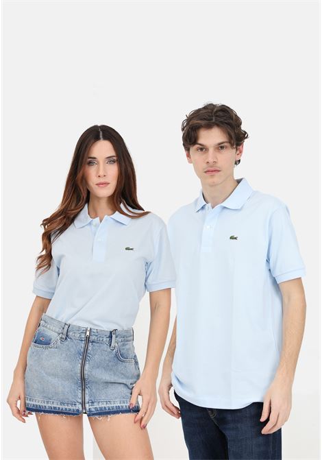 Light blue polo shirt for men and women with crocodile logo patch LACOSTE | 1212T01