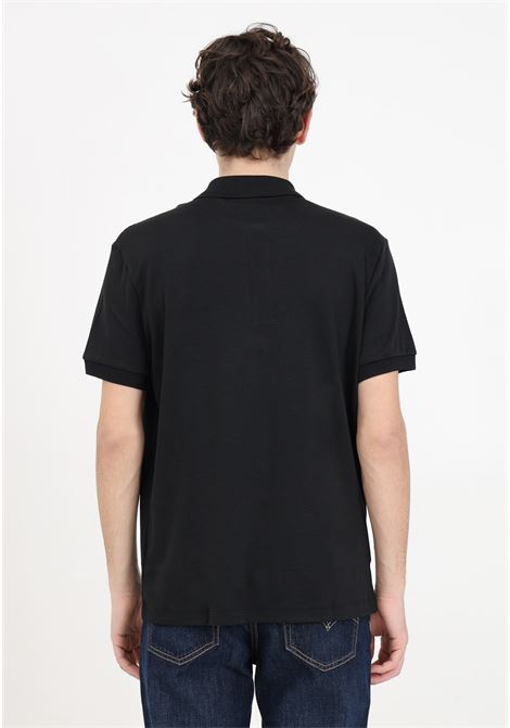 Women's men's black polo shirt with crocodile logo patch LACOSTE | DH2050031