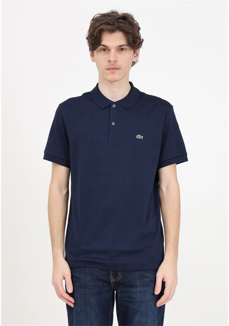 Men's and women's blue polo shirt with crocodile logo patch LACOSTE | DH2050166