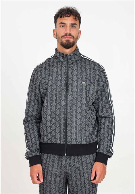 Felpa con zip monogramma Parigi nera da uomo LACOSTE | SH13684PC