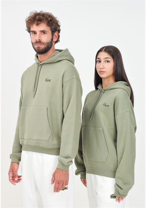 Felpa con cappuccio Loose Fit verde per uomo e donna LACOSTE | SH2754BMY