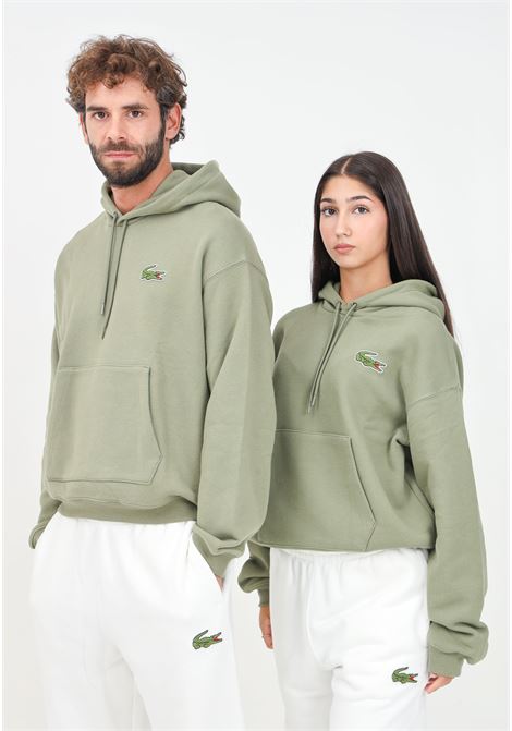 Felpa con cappuccio Loose Fit verde per uomo e donna LACOSTE | SH2754BMY