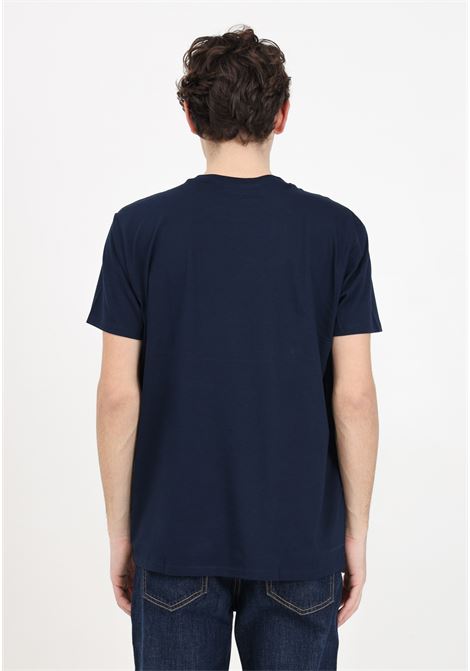 T-shirt blu notte donna uomo con patch logo LACOSTE | TH6709166