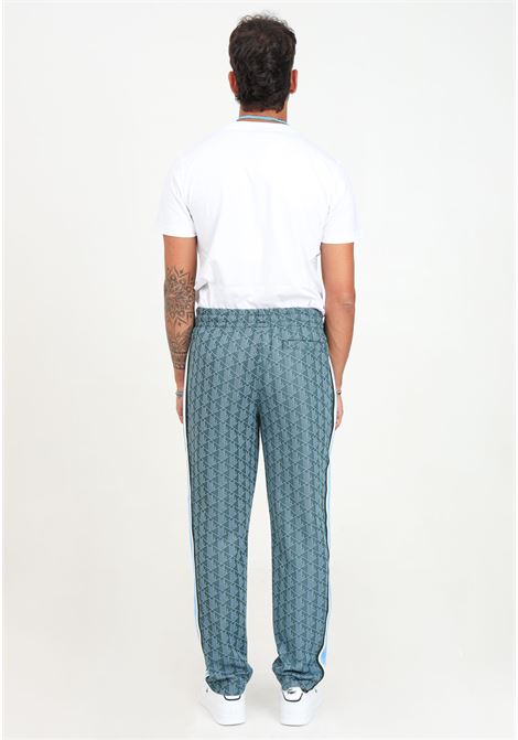 Pantalone sportivo verde e azzurro da uomo con monogramma jacquard Paris LACOSTE | XH1440IB4