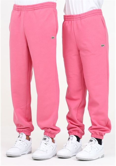 Pantalone sportivo rosa per uomo e donna con patch coccodrillo LACOSTE | XH96102R3