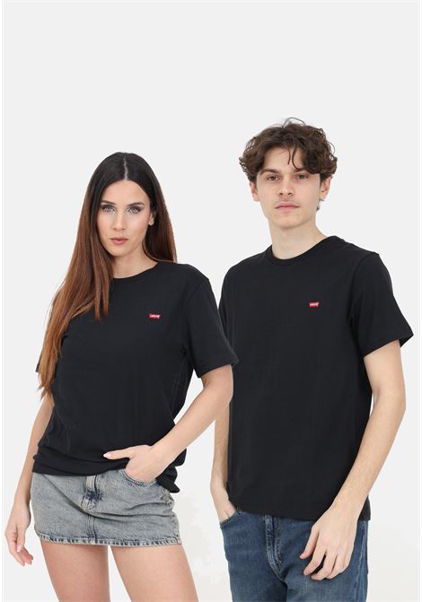 T-shirt uomo donna nera con logo housemark sul petto LEVIS® | 56605-00090009