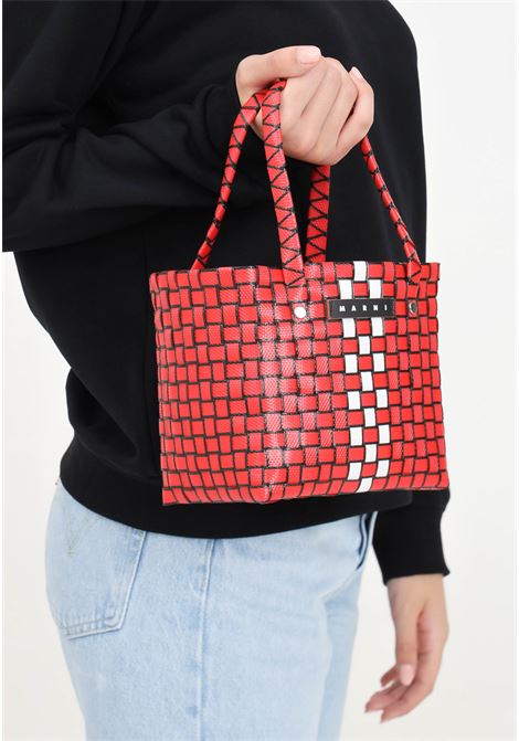 Red and white Box Basket handbag for women MARNI | M00638M00IW0MC42