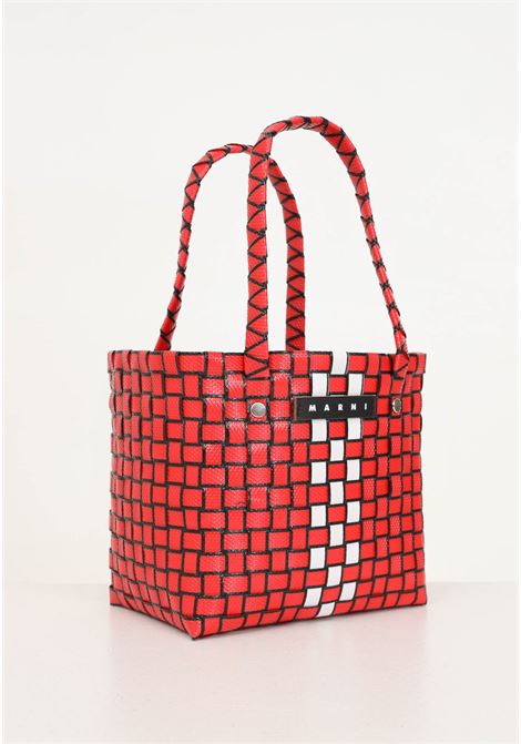 Red and white Box Basket handbag for women MARNI | M00638M00IW0MC42