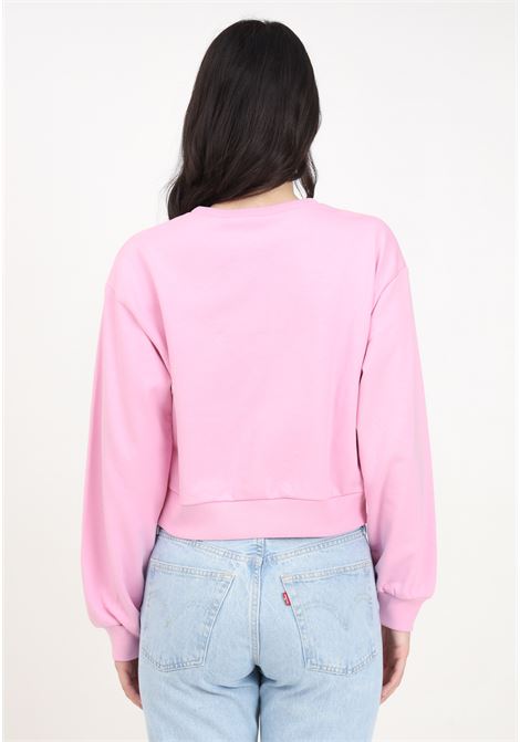 Women's pink crewneck sweatshirt with oversized logo embroidery MARNI | M01193M00RE0M345