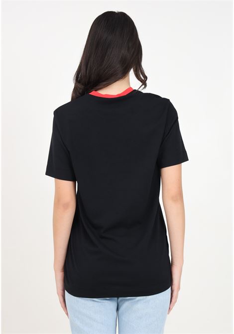 Black short-sleeved T-shirt for women and girls with logo print MARNI | M01228M00L90M900