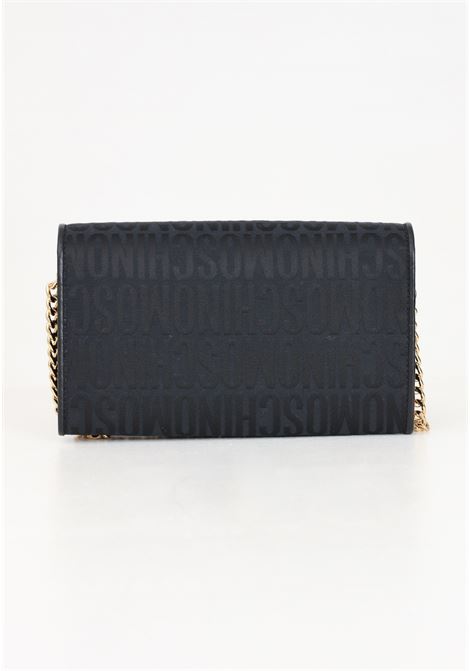 Black women's clutch bag with jacquard lettering logo MOSCHINO | 2426M811182681555