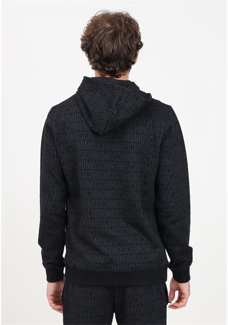 Black men's hoodie embellished with jacquard logo MOSCHINO | 242ZM170976291555