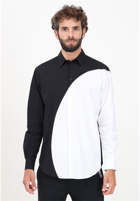 Camicia elegante Moschino Graphic nera e bianca da uomo MOSCHINO | 242ZR020270352555