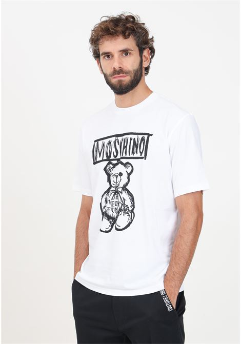 White Teddy Bear short sleeve t-shirt for men MOSCHINO | 242ZR071170411001