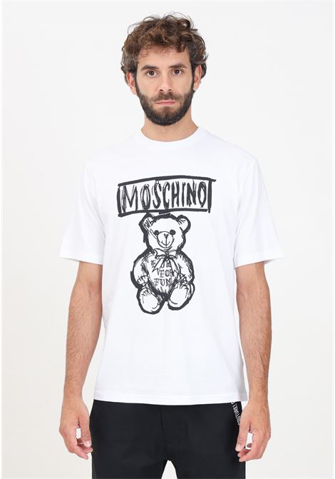 White Teddy Bear short sleeve t-shirt for men MOSCHINO | 242ZR071170411001