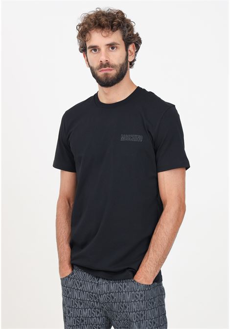 Men's black short-sleeved T-shirt with logo MOSCHINO | 242ZR071270410555